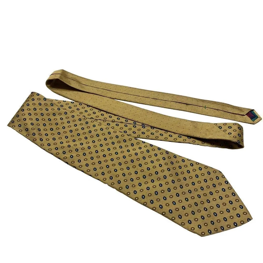 Tommy Hilfiger Tie Men's Beige Geometric 100% Silk 58.5